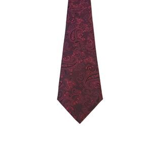 Jos A Bank 1905 Neck Tie Mens Luxury Red Black Paisley 100% Silk Business Church